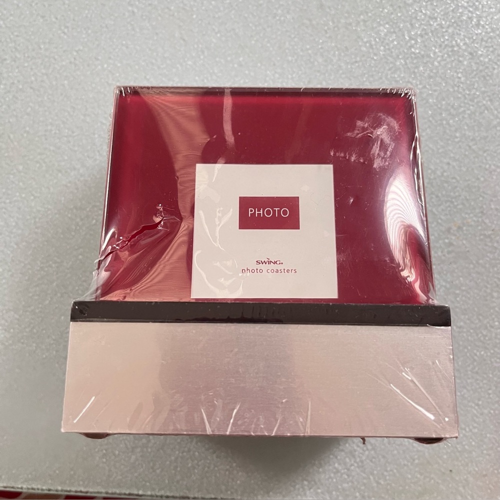 Swing Design Glass Photo Coasters Set of 4 Photo Frame Coasters